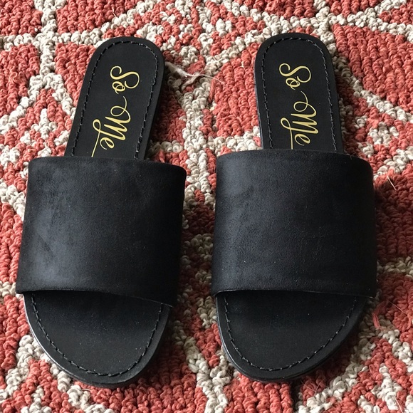 Black slide sandals - Picture 2 of 3